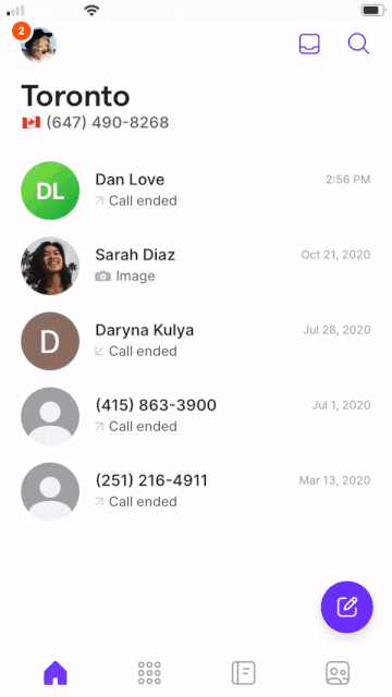 Find contact in OpenPhone and call